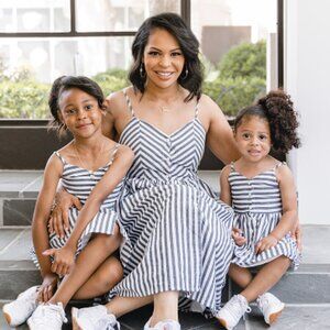 NWT Le La Lo Chambray Stripes Sundress | Gray | Size M